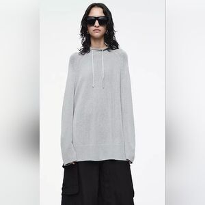 COS Knitted Linen Blend Dusty Blue Gray Long Sleeve Relaxed Hoodie M